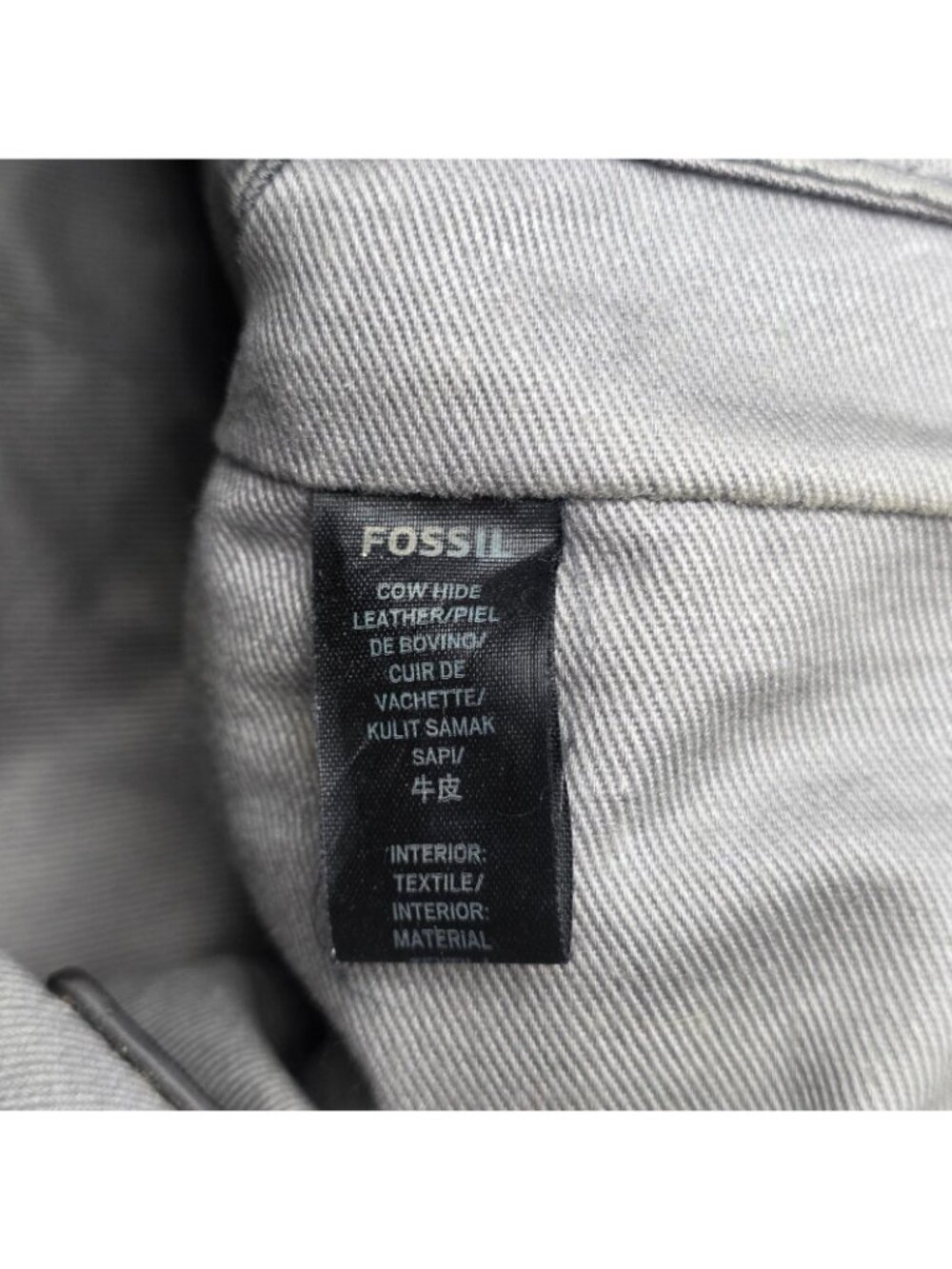Fossil Crossbody Bag Womens Gemma Black Pebbled Leather Colorblock Zip Timeless - Picture 12 of 16